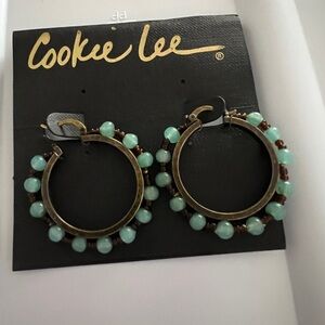 Jade Love Bead Hoop Earrings